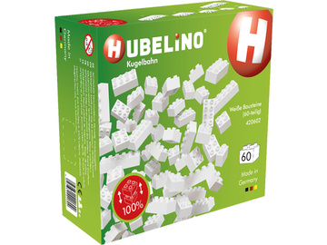 HUBELINO Kuličková dráha - kostky bílé 60 dílků / HUB420602