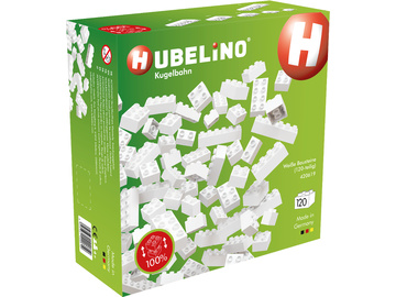 HUBELINO Kuličková dráha - kostky bílé 120 dílků / HUB420619