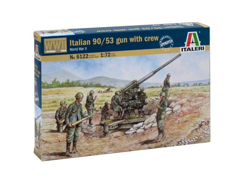 Italeri figurky - ITALIAN 90/53 GUN with CREW (1:72)