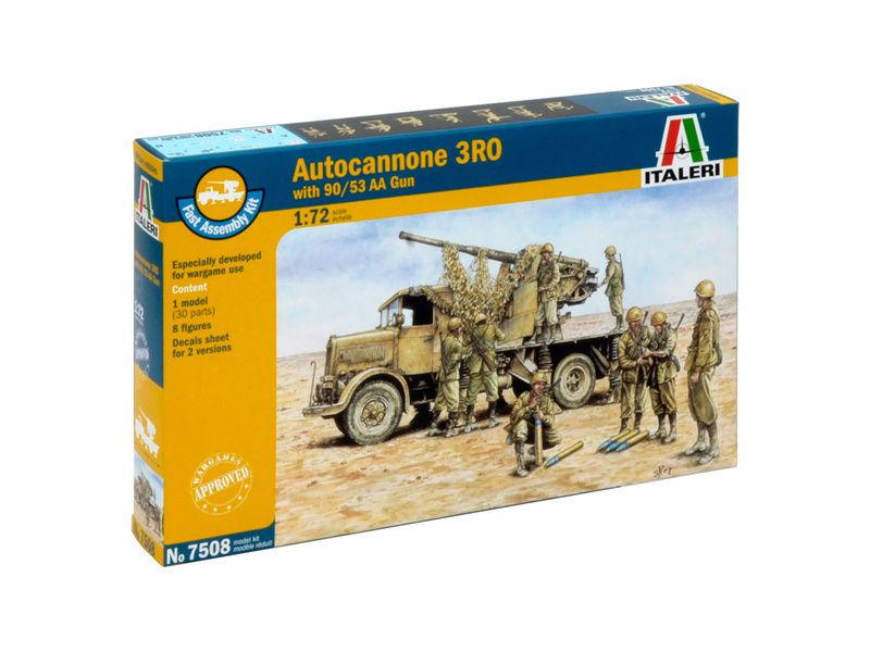 Italeri Easy Kit - Autocannon Ro3 with 90/53 AA gun (1:72)