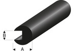 Raboesch rubber profile edge protection dia.8x2mm 2m