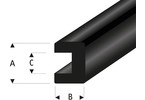 Raboesch rubber profile U 4.8x8mm 2m