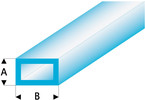 Raboesch profil ASA trubka čtyřhranná transparentní modrá 2x4x330mm (5)