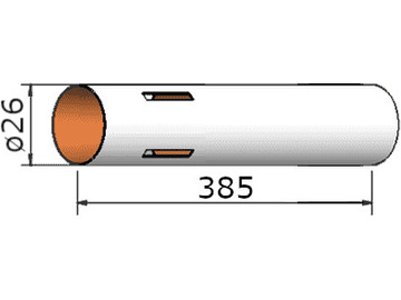 Klima papírová trubka 26x385mm 4-drážky / KL-202638504