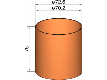 Klima spojka 75mm trubek pr. 72.6x75mm / KL-207307500