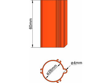 Klima základna 26mm 3-stabilizátory oranžová / KL-31026303