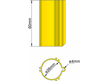 Klima základna 26mm 3-stabilizátory žlutá / KL-31026304