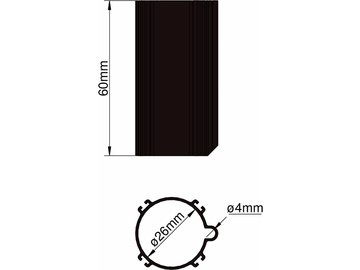 Klima základna 26mm 4-stabilizátory černá / KL-31026400