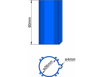 Klima Rocket Base 26mm 4-fins blue / KL-31026406