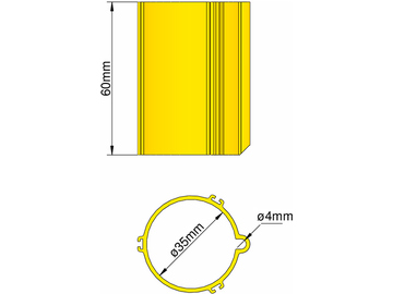Klima základna 35mm 3-stabilizátory žlutá / KL-31035304