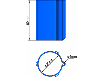 Klima základna 35mm pro 3-stabilizátory modrá / KL-31035306