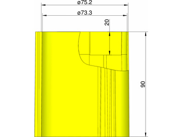 Klima základna 75mm 3-stabilizátory žlutá / KL-31075304
