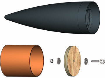 Klima špice kompletní 75mm černá / KL-8538