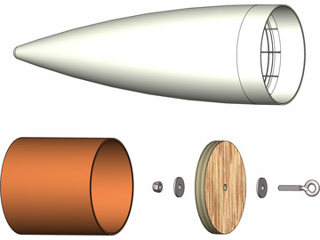 Klima špice kompletní 75mm bílá / KL-8539