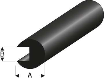 Raboesch rubber profile edge protection pr.2x0.5mm 2m / KR-rb104-30