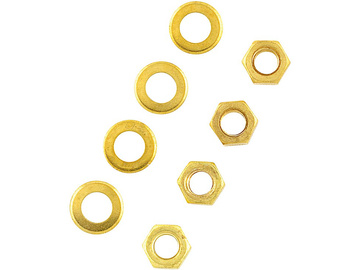 Raboesch nut M4 with washer brass (4+4) / KR-rb351-03