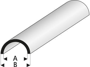 Raboesch profil ASA trubka půlkruhová 1.5x3x330mm (5) / KR-rb403-52-3