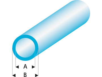 Raboesch profil ASA trubka transparentní modrá 3x4x330mm (5) / KR-rb429-55-3