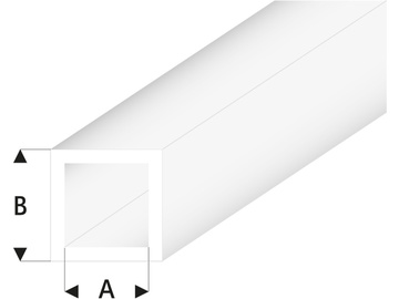 Raboesch profil ASA trubka čtvercová transparentní 3x4x330mm (5) / KR-rb430-55-3