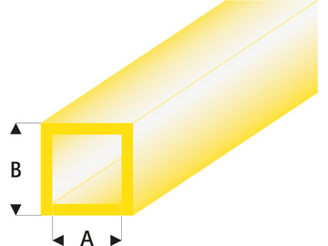 Raboesch profil ASA trubka čtvercová transparentní žlutá 2x3x330mm (5) / KR-rb432-53-3