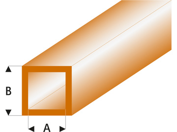 Raboesch profil ASA trubka čtvercová transparentní hnědá 2x3x330mm (5) / KR-rb435-53-3