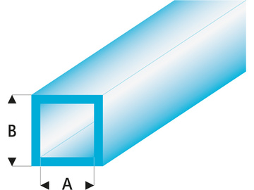 Raboesch ASA profile tube square transparent blue 2x3x330mm (5) Raboesch ASA profile tube square transparent blue 2x3x330mm (5) / KR-rb437-53-3
