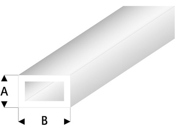 Raboesch profil ASA trubka čtyřhranná transparentní bílá 3x6x330mm (5) / KR-rb439-55-3