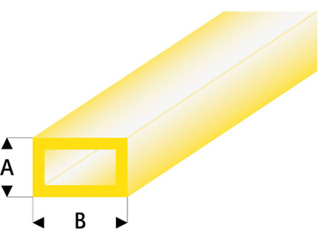 Raboesch profil ASA trubka čtyřhranná transparentní žlutá 2x4x330mm (5) / KR-rb440-53-3