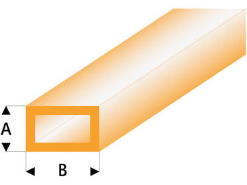 Raboesch profil ASA trubka čtyřhranná transparentní oranžová 2x4x330mm (5) / KR-rb441-53-3