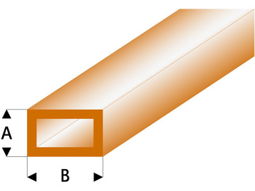 Raboesch profil ASA trubka čtyřhranná transparentní hnědá 2x4x330mm (5) / KR-rb443-53-3