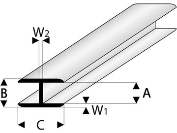 Raboesch profil ASA spojovací plochý 1x330mm (5) / KR-rb450-51-3