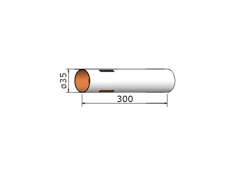 Klíma papierová rúrka 35x300mm 3-drážky KL-203530003