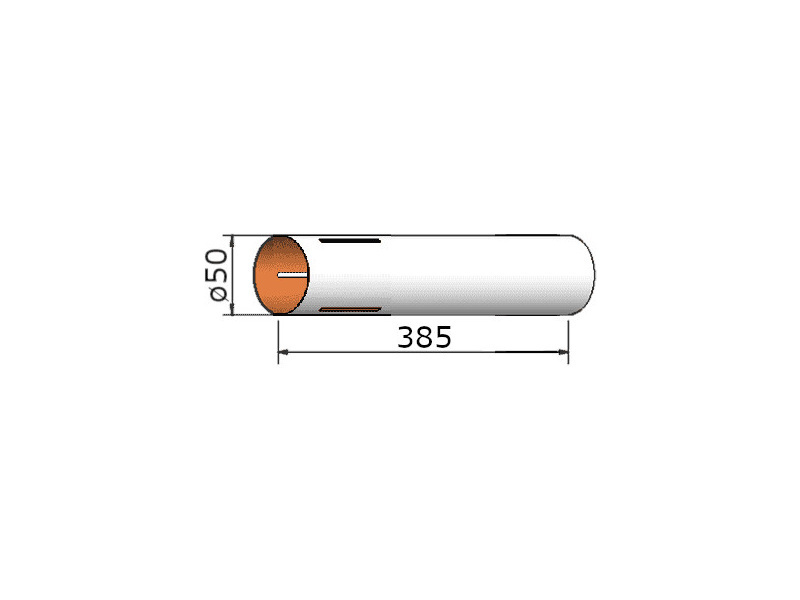 Klíma papierová rúrka 50x385mm 3-drážky KL-205038503