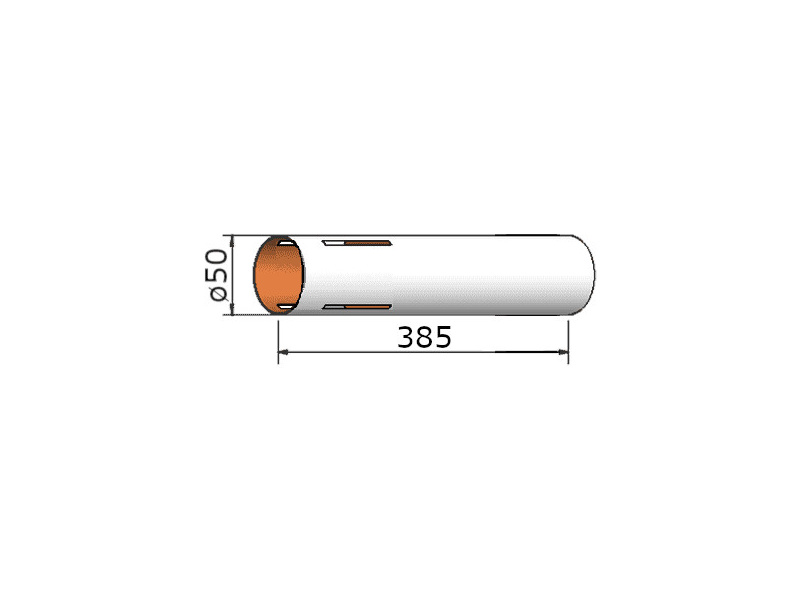 Klíma papierová rúrka 50x385mm 4-drážky KL-205038504