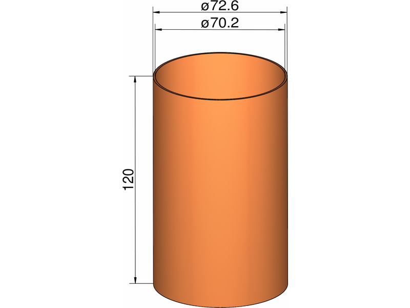 Klima spojka 75mm trubek pr. 72.6x120mm
