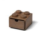 LEGO Wood wooden table box 4 with drawer dark oak