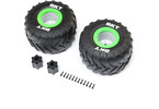 Losi kolo 2.6" s pneu BKT Monster Truck Tire, střední vložka, beadlock zelený (2): LMT 2.0