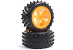 Losi kolo zadní s pneu 4 Row, oranžové (2): Mini JRX2