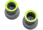 Losi MT Wheel, Green Beadlock, Lt Grey(2): Mini LMT