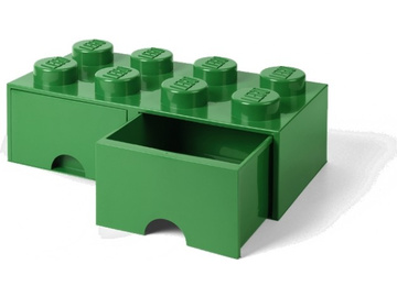 LEGO úložný box s šuplíky 250x500x180mm - tmavě zelený / LEGO40061734