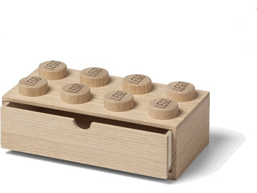 LEGO Wood dřevěný stolní box 8 se zásuvkou dub / LEGO40210901