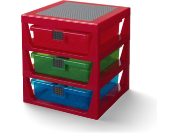 LEGO organizér se třemi zásuvkami - červená / LEGO40950001