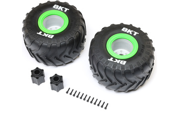 Losi kolo 2.6" s pneu BKT Monster Truck Tire, střední vložka, beadlock zelený (2): LMT 2.0 Losi kolo 2.6" s pneu BKT Monster Truck Tire, střední vložka, beadlock zelený (2): LMT 2.0 / LOS-1818