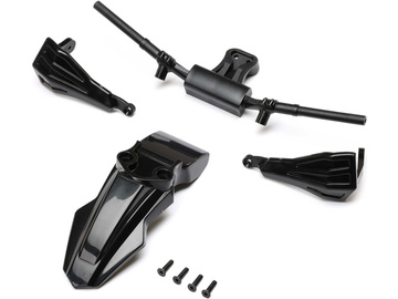 Losi Fender, Handguards & Handle Bars, Black: PM-SM / LOS-2281