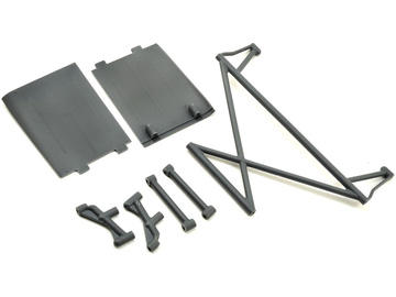 Losi Rear Tower Support, X-Bar, Mud Guards, Gray: Rock Rey / LOS230041