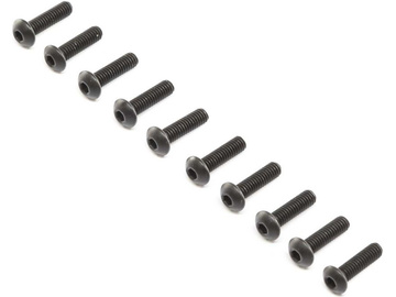Losi Button Head Screws, Steel, Black Oxide, M4x14mm (10) / LOS255014