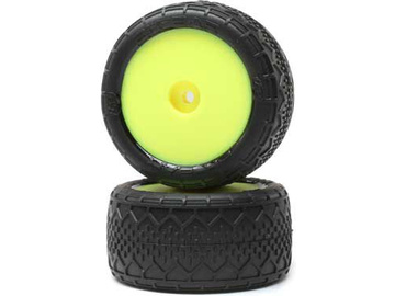 Losi kolo s pneu BK Bar, zadní, žlutý disk (2): Mini-B / LOS41016
