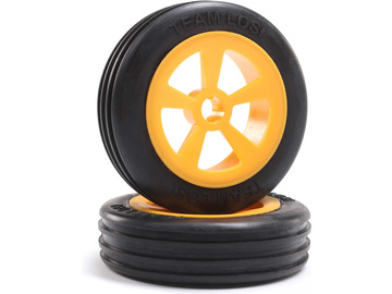 Losi kolo přední s pneu Rib, oranžové (2): Mini JRX2 / LOS41019