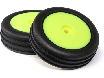 Losi kolo s pneu Wide Body Rib, přední, disk žlutý (2): Mini-B / LOS41048
