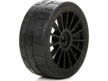 Losi Long Wear Tire, Black Wheel, Mounted (2): 6IX / LOS45009